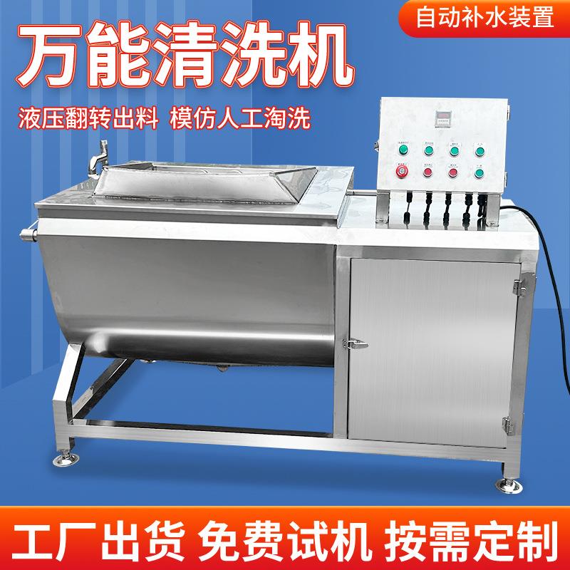 翻斗式去血水清洗机 多功能清洗鱼块设备 牛羊肉解冻清洗机