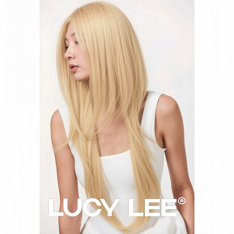 LUCYLEE【免修剪-九度漂白】精修高层次沙龙金色假发全头套