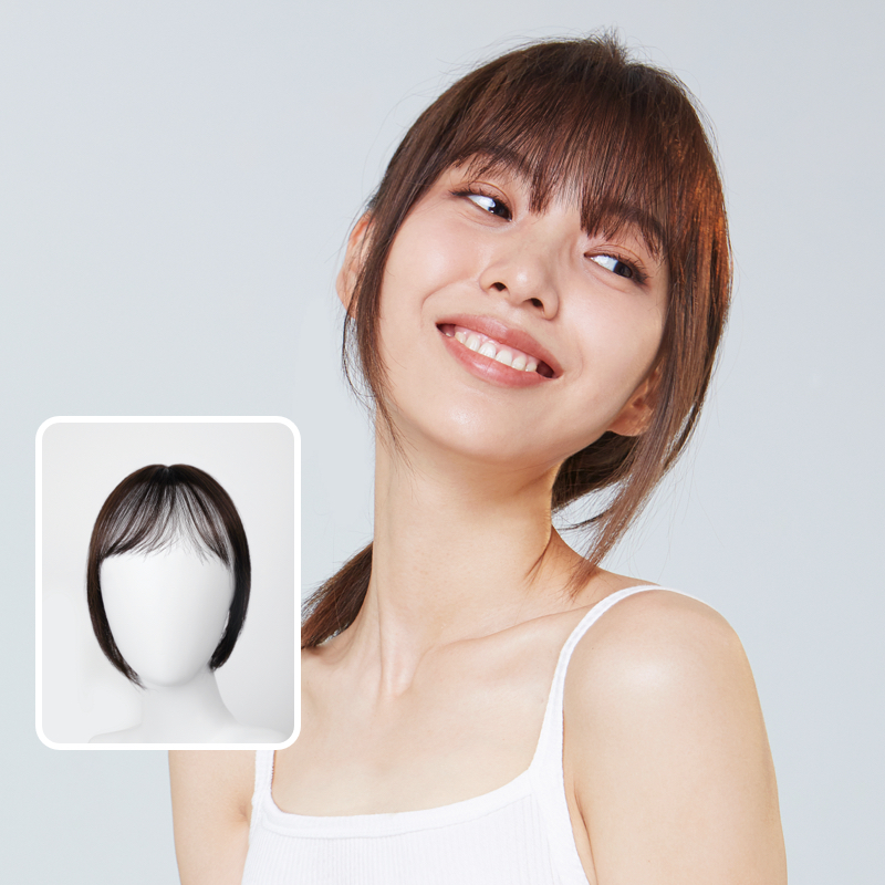 LUCY LEE星期一法式刘海假发女片头顶自然前额隐形无痕蓬松遮白发