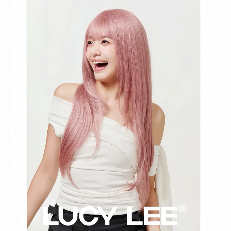 LUCYLEE【不用修剪的假发-微醺吉赛尔】全精修长直粉色假发头套