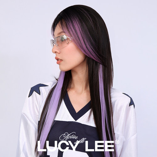 LUCYLEE蓝色挑染刘海假发瑞士网