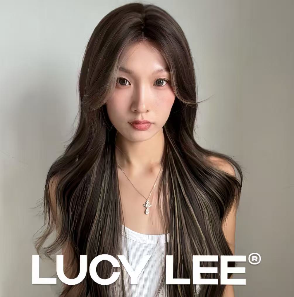 LUCYLEE【免修剪假发-雨琦姐姐】同款精修灰金色龙须光纤染头发套