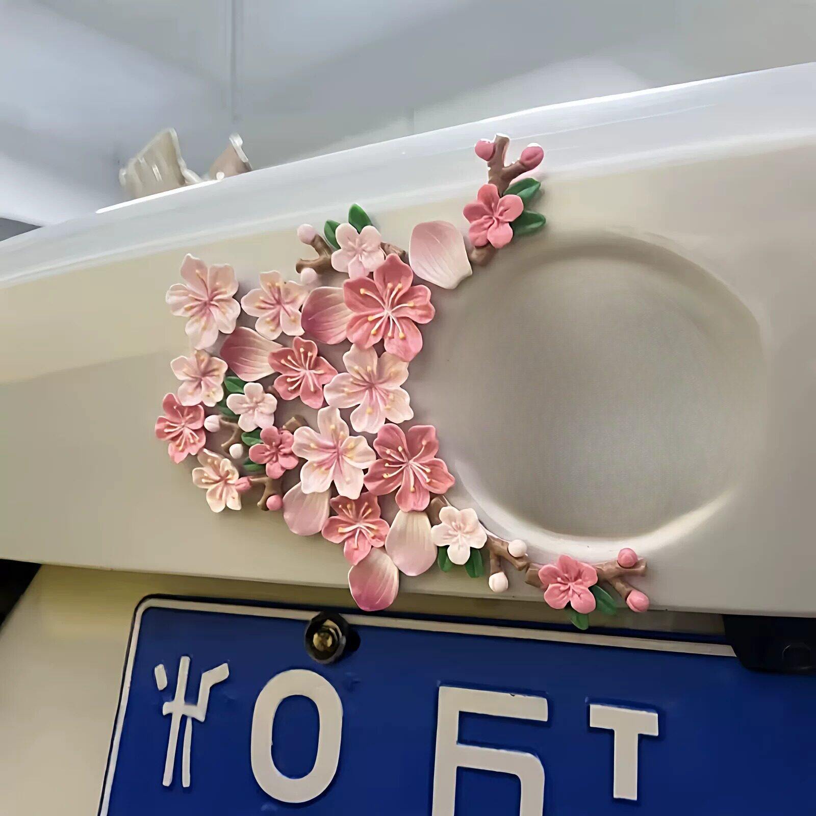 车身凹坑3d贴纸立体樱花车贴遮挡划痕新款汽车车尾装饰品电动车饰