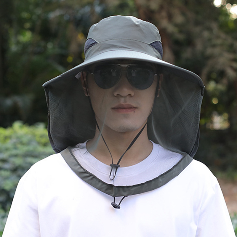 防蚊头罩网帽防蚊虫帽子养蜂人采蜜防蜂帽纱网遮阳帽工作护脸防尘