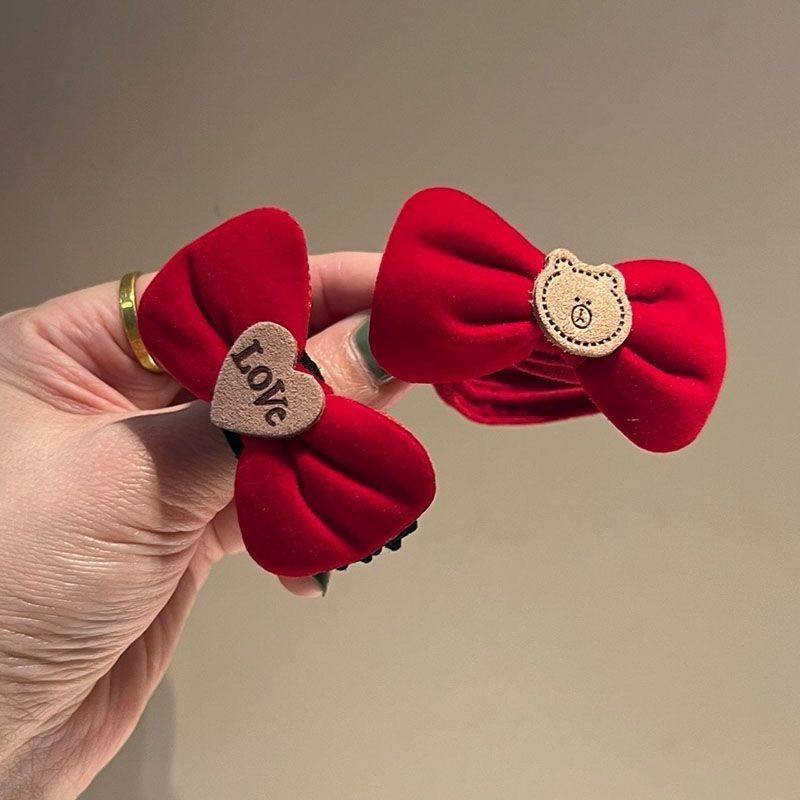 新年酒红丝绒蝴蝶结皮筋头饰发圈后脑勺氛围感碎爆款红色喜庆发饰,宠物/宠物食品及用品,发饰/头饰,淘宝优惠券,粉丝福利购,淘宝优惠卷