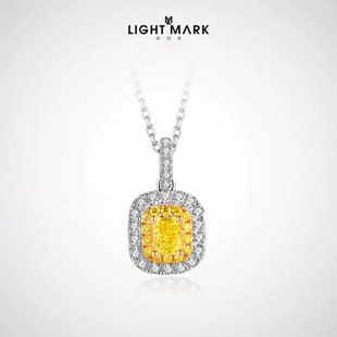 LIGHT 小白光18K白奢华黄钻吊坠项链 30分钻石套链女送女友 MARK