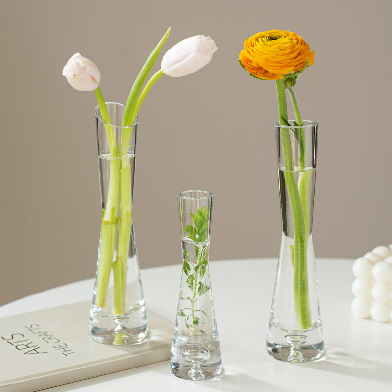 小花瓶透明玻璃现代北欧ins风迷你小口径插花客厅鲜花水培摆件品,家居饰品,花瓶,淘宝优惠券,粉丝福利购,淘宝优惠卷