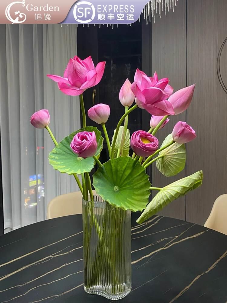新鲜荷花鲜花荷花莲蓬鲜花花束荷叶荷花鲜花重瓣荷花插花鲜切花莲