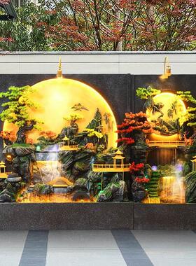 流水墙隔断酒店大堂客厅