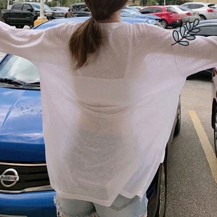 海边防晒衫 宽松冰丝下水游泳沙滩度假温泉外套泳衣外搭比基尼罩衫