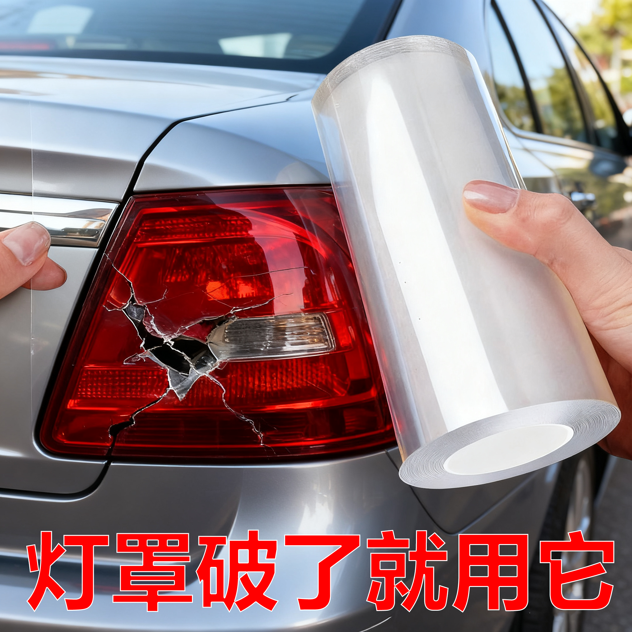 汽车灯罩破损修复隐形透明无痕车灯裂缝修复专用胶强力高粘度灯壳开裂前大灯破裂划痕修补胶带电动车防刮蹭贴