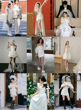 出租领证登记小白裙订婚晚礼服平时可穿高端轻奢小众白色连衣裙冬