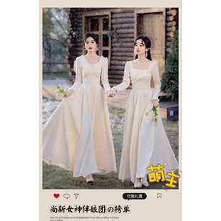 出租赁中式伴娘服2025新款秋冬披肩大码复古姐妹团礼服秀禾伴娘裙