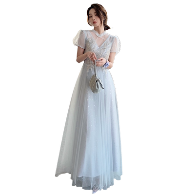 灰色结婚姐妹裙仙气质风伴娘团
