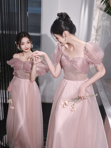 出租赁伴娘服秋冬2025新款姐妹裙长款伴娘团女结婚小礼服日常可穿