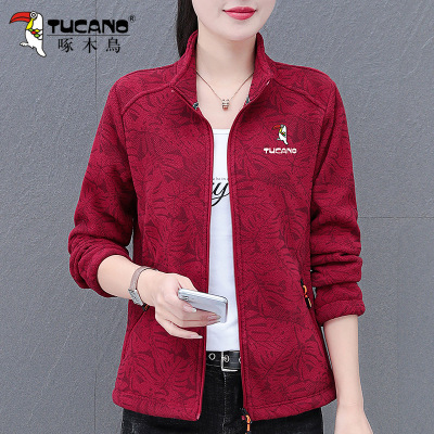 啄木鸟抓绒衣短外套女士秋冬季2