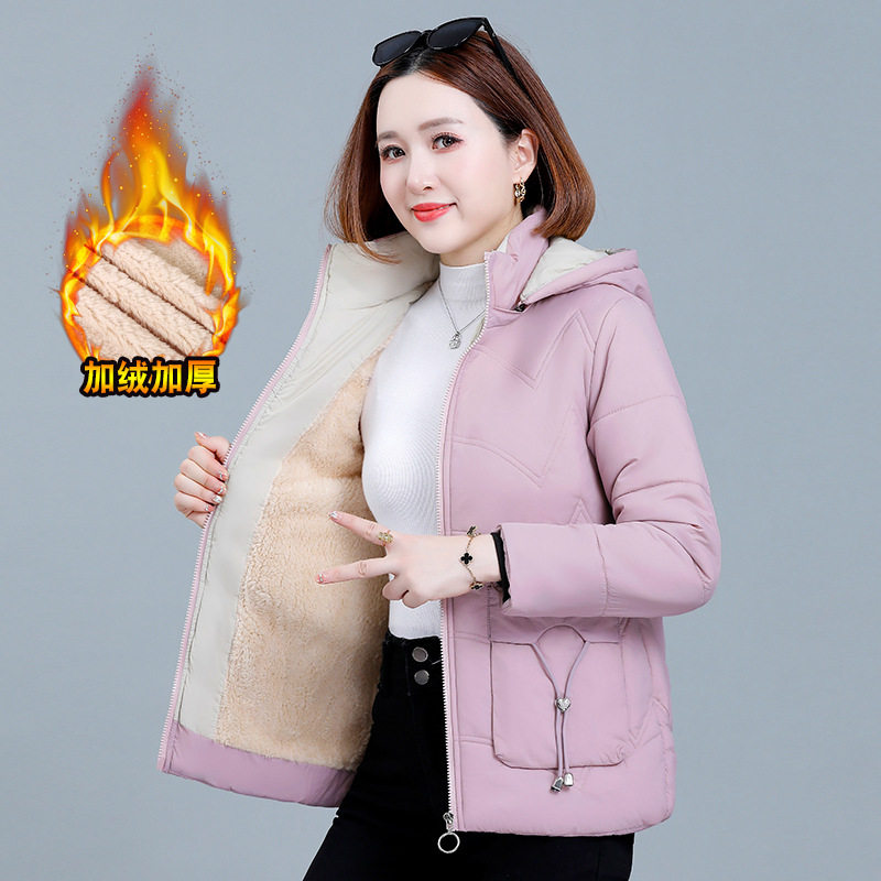 啄木鸟短款棉服女款冬季宽松减龄