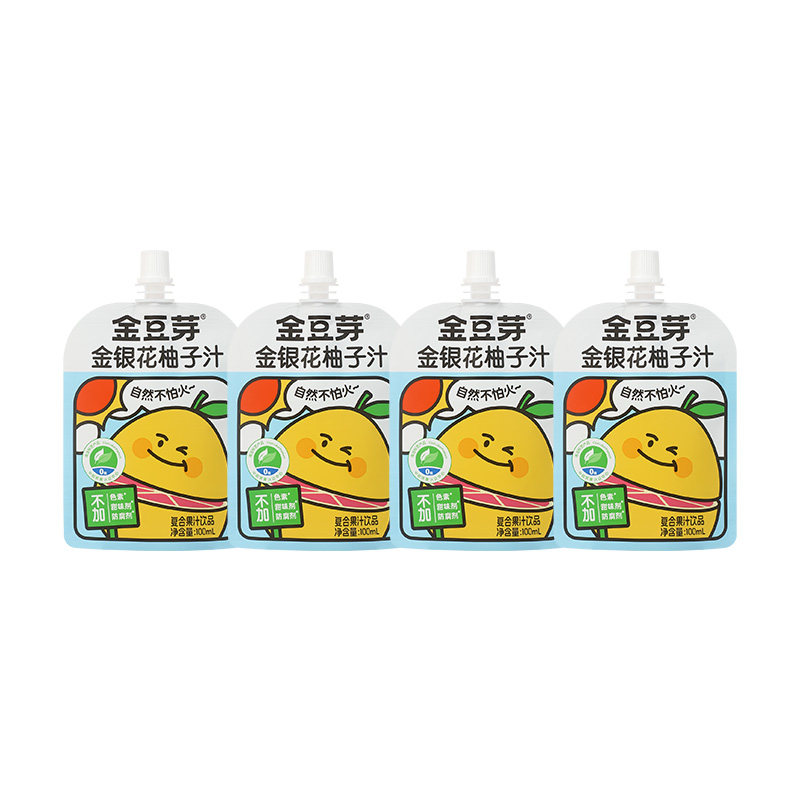 【尝鲜】金豆芽金银花柚子汁100ml*4袋图片
