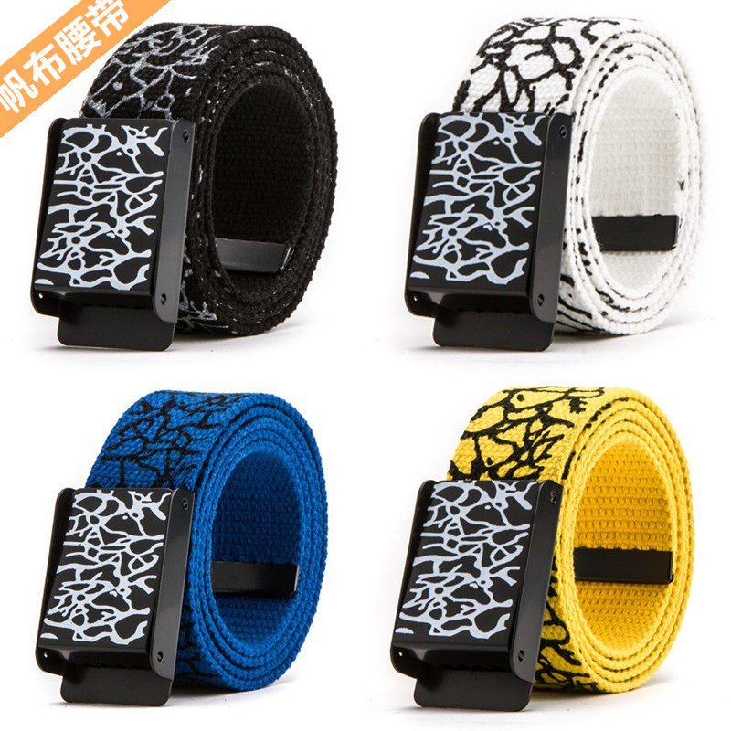 街舞涂鸦爆裂纹男牛仔裤腰带潮流