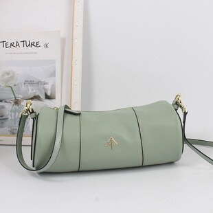 画颜女包土耳其Manu Atelier真皮单肩链条枕头Cylinder箭头圆筒包