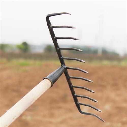钉耙农具大号铁耙子九齿猪八戒农用松土搂草多功能赶海扒树叶园艺