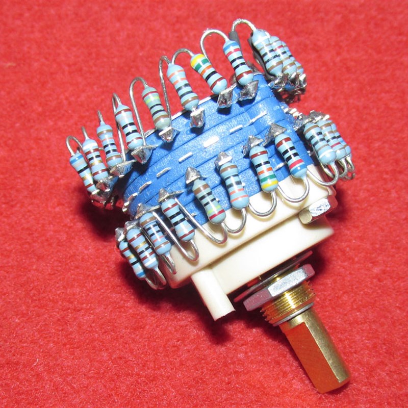 高精度2*24档50K/100K/250K/500K步进式双声道音量电位器