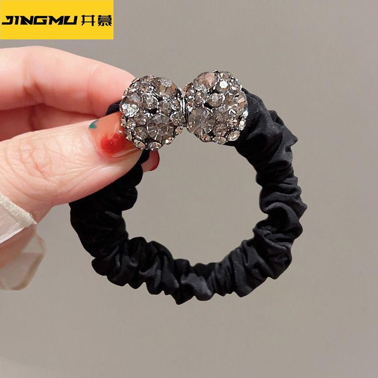 井慕~2025新款气质轻奢头绳闪钻蝴蝶结发绳时尚皮筋小肠发圈洋气