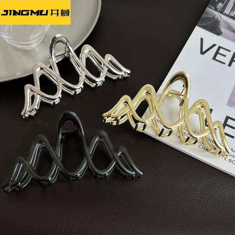 井慕~韩系简约百搭发夹女后脑勺夹子气质发抓夹大号鲨鱼夹碎发卡