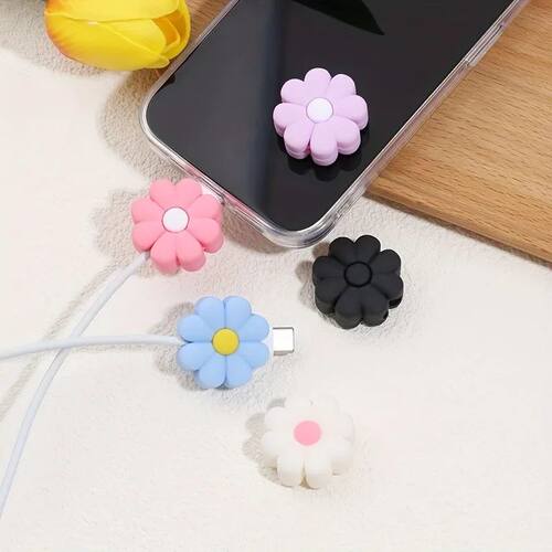 Cute Cartoon Flower Clouds Cable Protector Bites Wire
