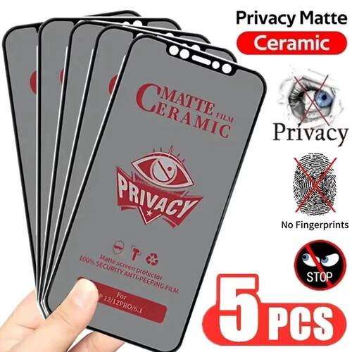 1-5Pcs Matte Ceramic Privacy Screen Protector for iPhone 14