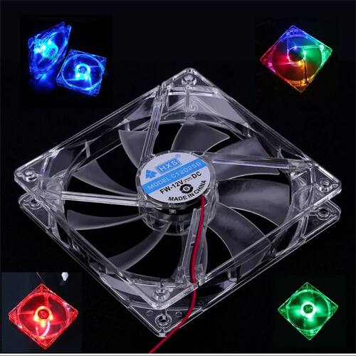 12V 0.20A 80mm CPU Cooler Fan 4 LED Silent PC Computer Case