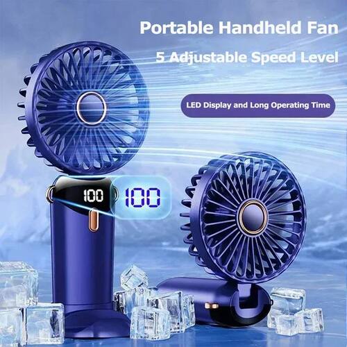 Handheld Mini Fan 3000mAh Foldable Portable Desk Outdoor