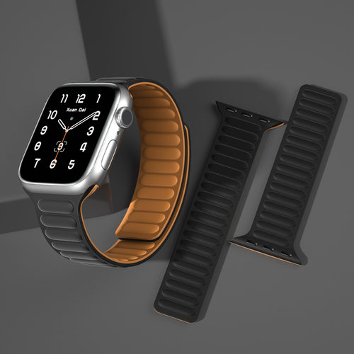 Silicone link loop Magnetic strap For apple watch band 49mm