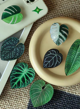 Luxury Glossy Simulation Leaf Expandable Griptok Phone Holde