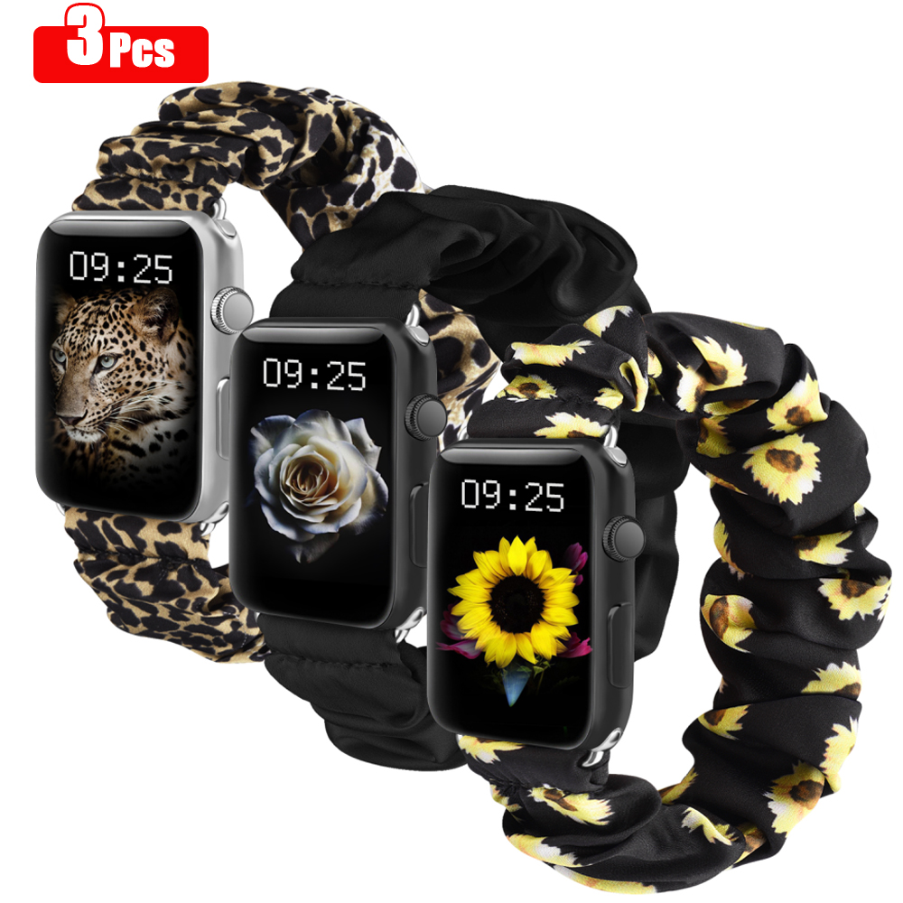 3pcs/2pcs Scrunchie Strap For Apple Watch Band 7 6 5 4 3 2