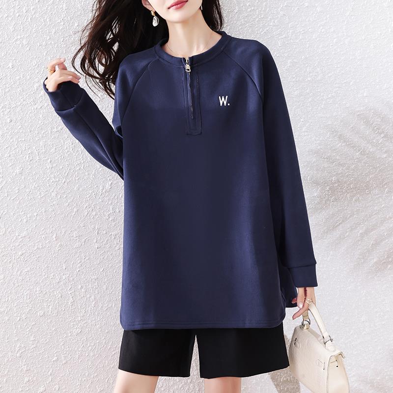 MONLOUVE大码女装2025秋新款时尚宽松洋气百搭胖妹妹卫衣气质休闲