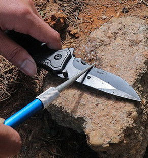 2色可选户外磨刀石多功能磨刀工具双头笔式齿刃磨刀棒金刚石磨刀