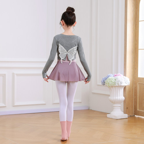 后背蝴蝶儿童舞蹈服女童练功服