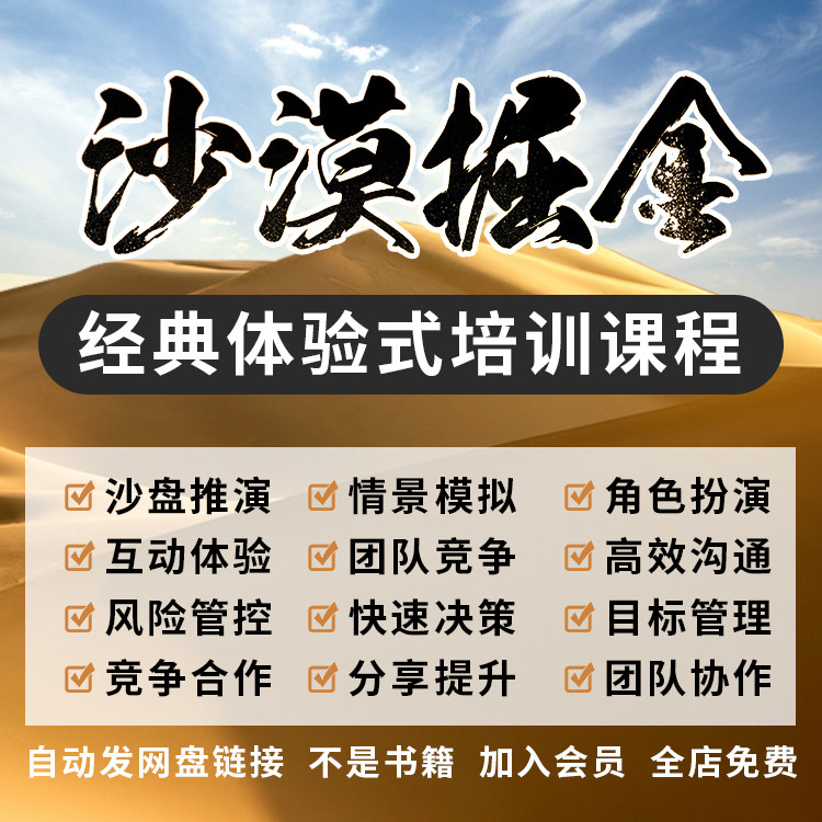 沙漠掘金沙盘模拟拓展培训企业团队建设合作体验式课程资料ppt