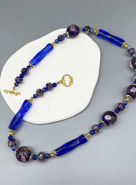 其他琉璃女生蓝色项链