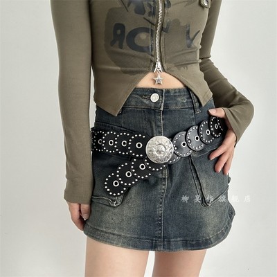 美式朋克宽腰带配饰百搭配