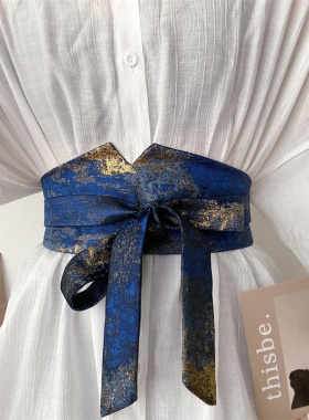 腰封女宽黑色系带打结收腰装饰配连衣裙束腰大衣百搭时尚腰带女士