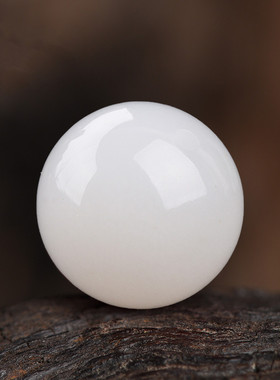 天然新疆和田玉散珠子 籽料羊脂级羊脂玉白玉手串配珠串珠diy项链