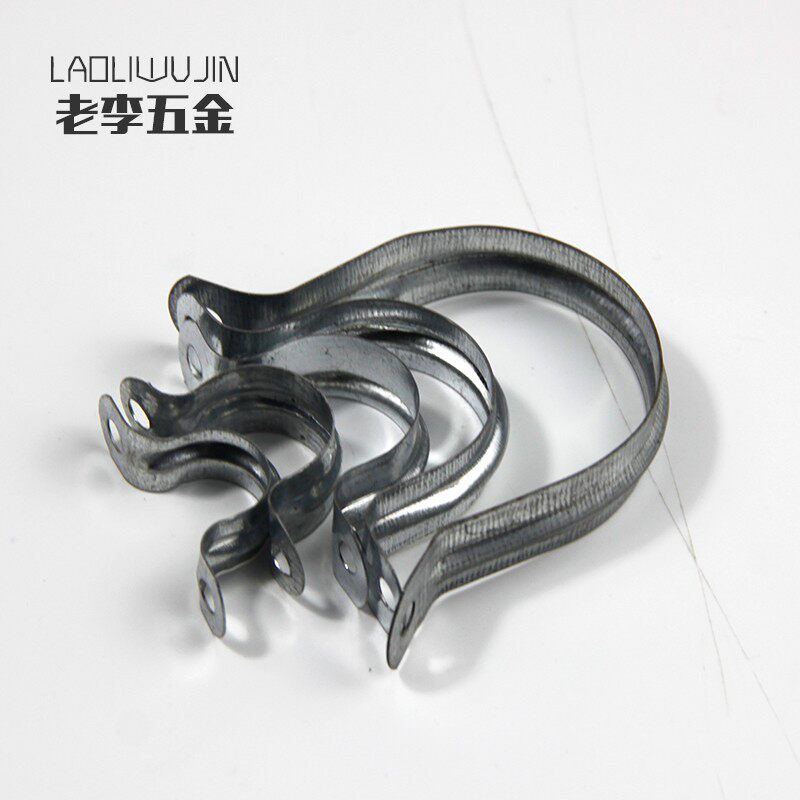 铁镀锌金属KBG管配件骑马卡管夹半边码固定半圆U型明装线管扁抱箍