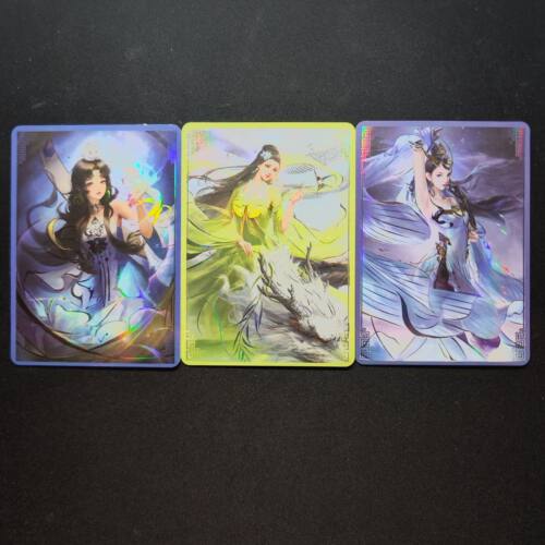 古风美女三国杀精选女将女神同人收藏卡牌3张工艺闪卡 63×88mm