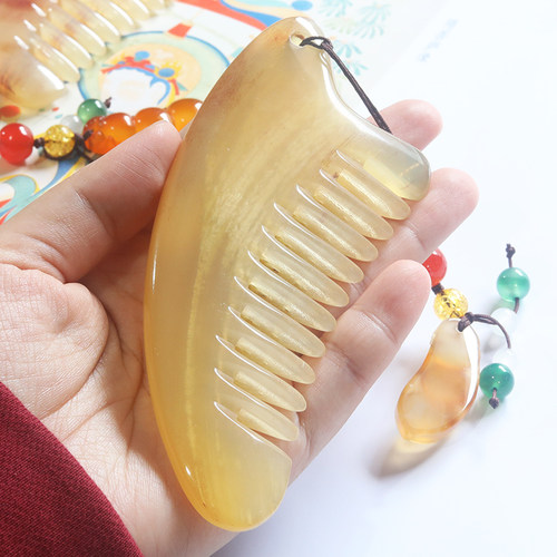 黄牛角头部经络便携按摩梳送礼