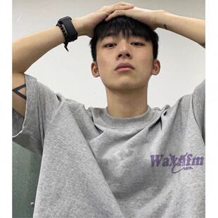 cleanfit短袖灰色男款潮牌内搭重磅纯棉t恤三本针小领口半袖轻奢