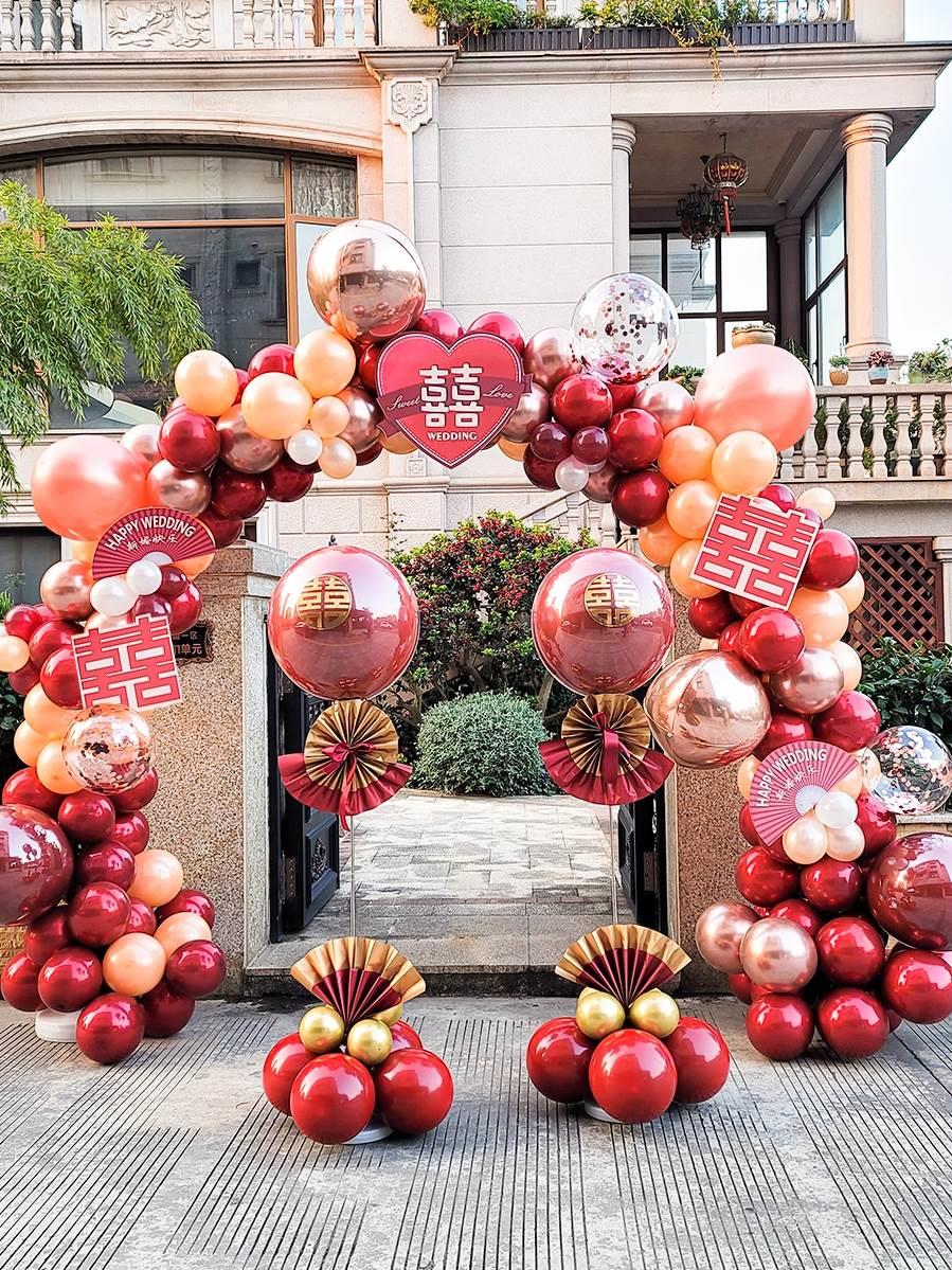 大门口装饰结婚拱门气球支架婚庆场景布置酒店开业生日婚房婚礼用
