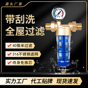 前置过滤器家用带刮洗前端大流量中央管道滤水器中央净水净水器
