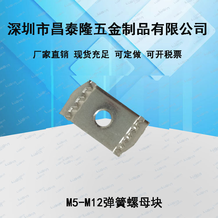 批量供应镀锌弹簧螺母块 C型钢配件长方形压块 梯形螺母异形螺母